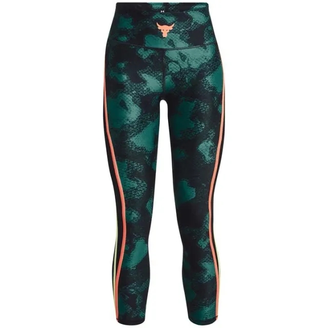 Under Armour Women's Project Rock HeatGear® Printed Ankle Leggings Coastal Teal / Orange Tropic / Orange Tropic XS
