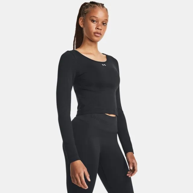 Women's  Under Armour  Train Seamless Long Sleeve Black / White XS