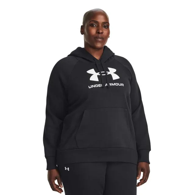 Women's  Under Armour  Rival Fleece Logo Hoodie Black / White 3X