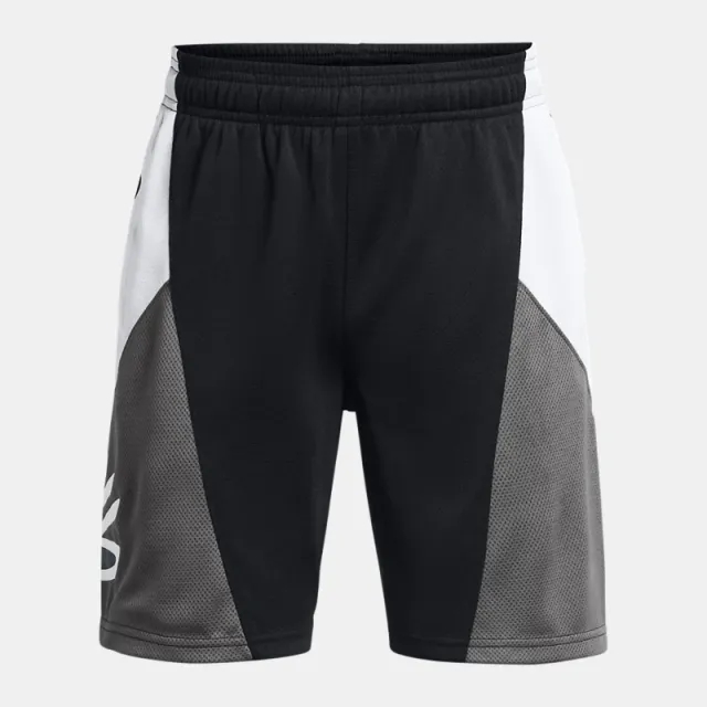 Under Armour Boys' Curry Splash Shorts Black / Castlerock / White YLG (59 - 63 in)
