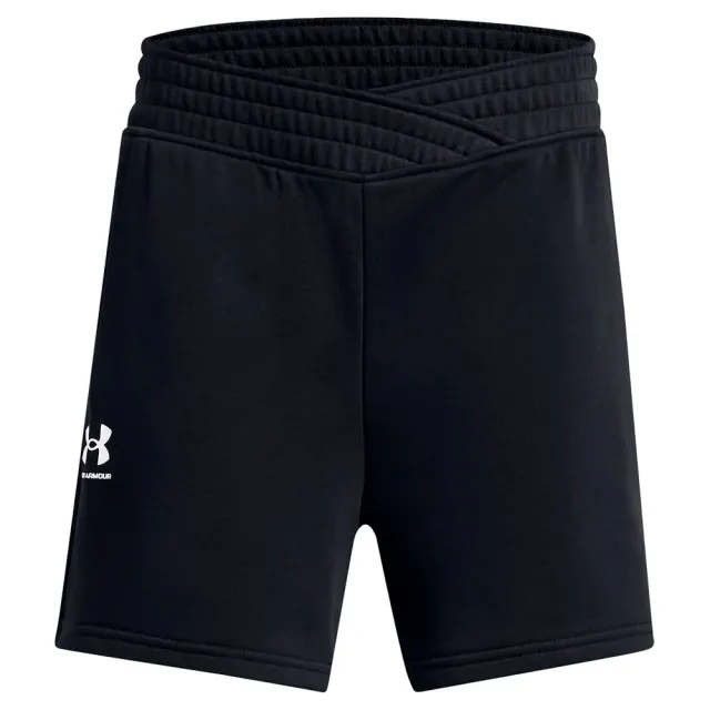 Under Armour Girls Girl's Junior Rival Try Cross Over Shorts in Black Polycotton