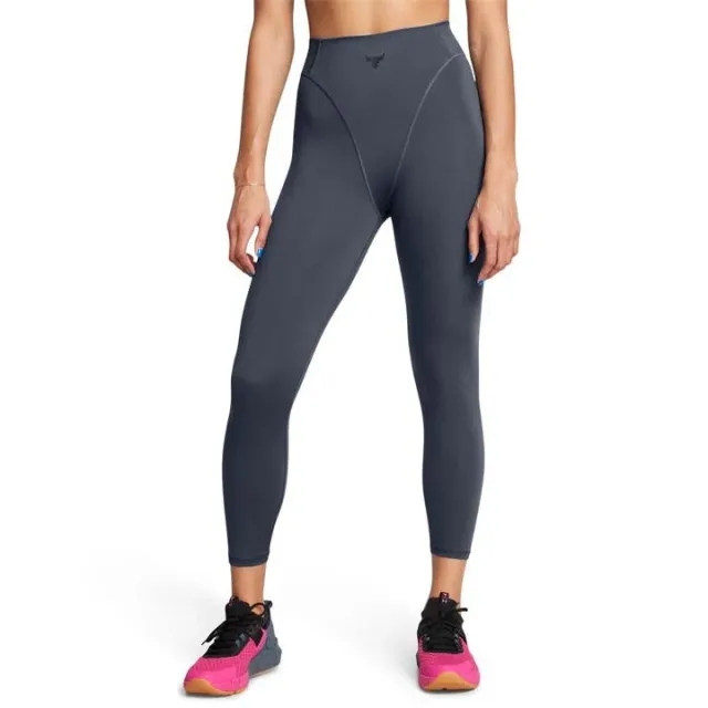 Under Armour Women's Project Rock Let's Go Grind Ankle Leggings Downpour Gray / Black XS