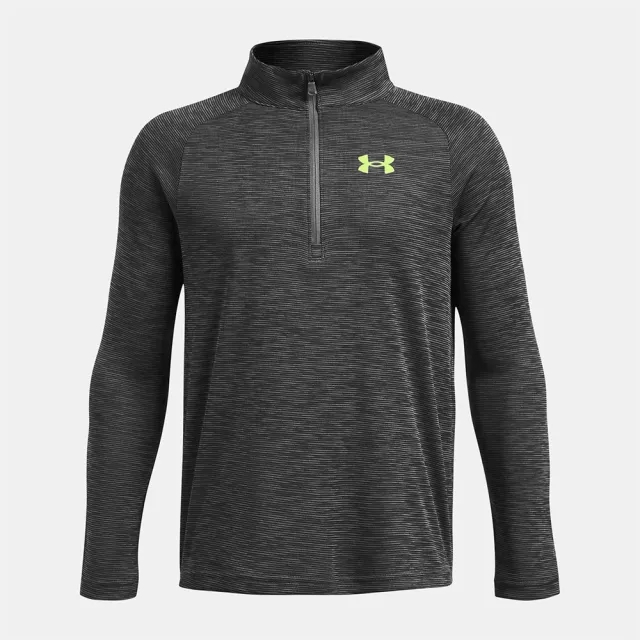 Under Armour Junior Tech Textured Half Zip T-Shirt - Grey - Size L/B - Grey