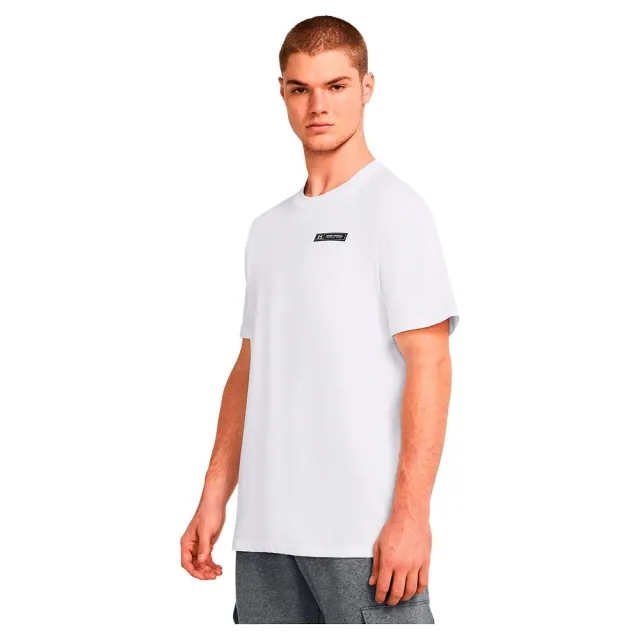 Men's  Under Armour  Heavyweight Armour Label Short Sleeve White / Black XXL