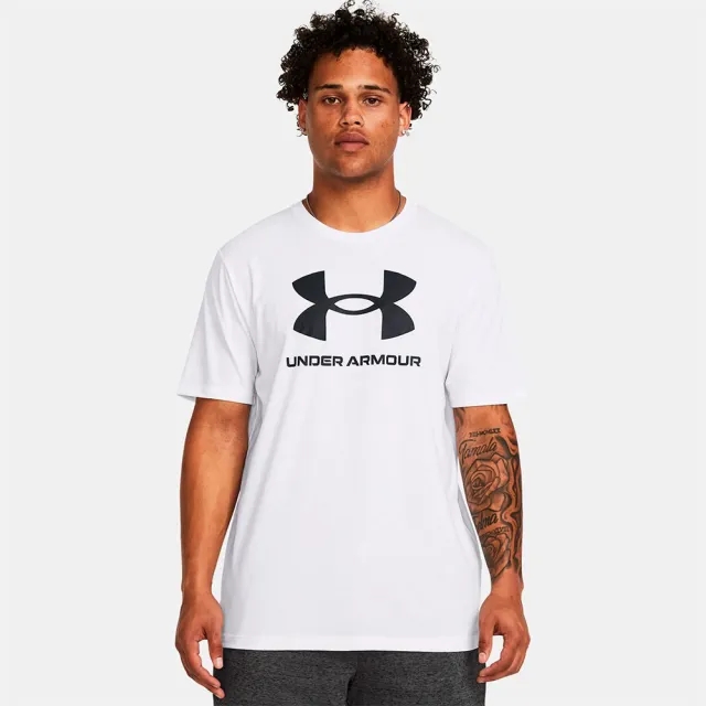 Men's  Under Armour  Logo Short Sleeve White / Black XXL