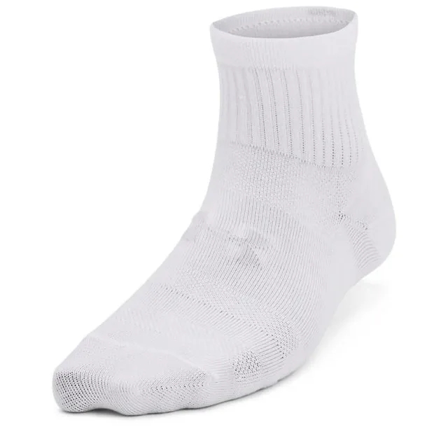 Kids'  Under Armour  Essential 3-Pack Q Under Armour rter Socks White / White / Halo Gray XS