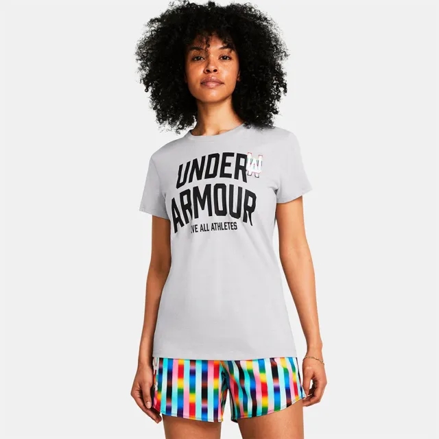 Women's  Under Armour  Pride Short Sleeve Mod Gray Light Heather / Black XL