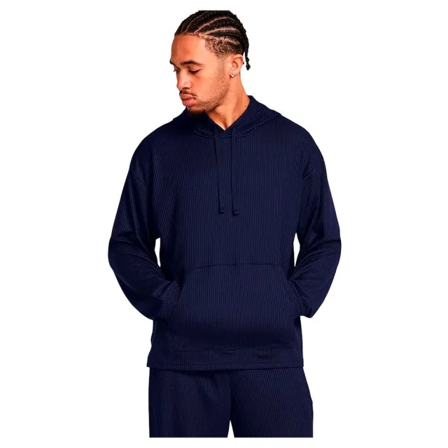 Men's  Under Armour  Rival Waffle Hoodie Midnight Navy / White M