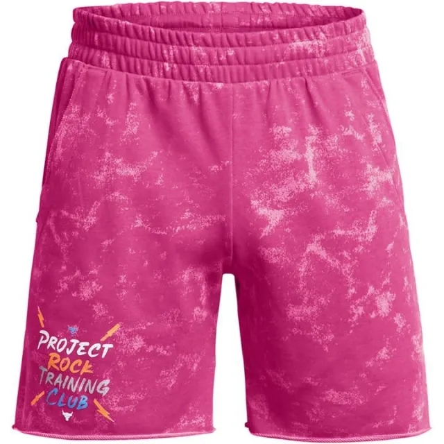 Under Armour Men's Project Rock Terry Printed UG Shorts Astro Pink / Nova Orange XL