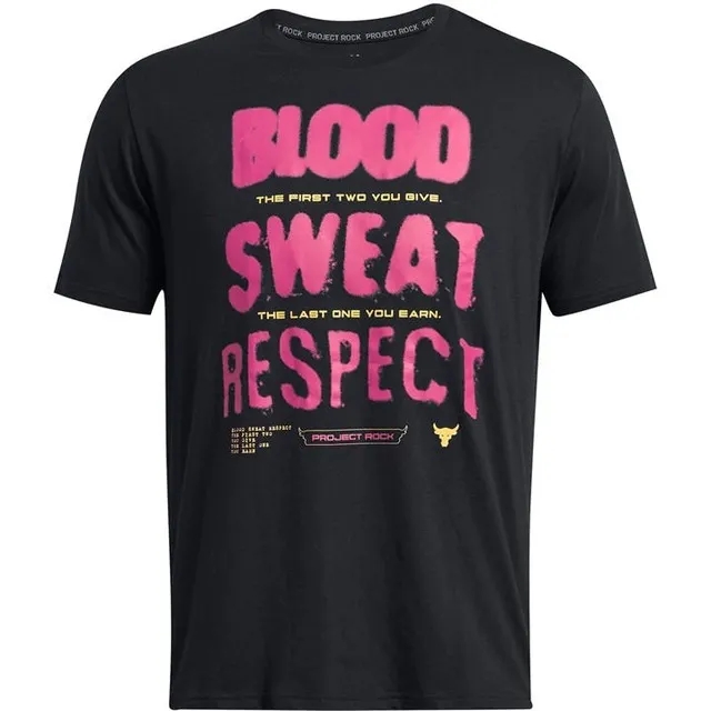 Under Armour Men's Project Rock BSR Graphic Short Sleeve Black / Nova Orange / Astro Pink S