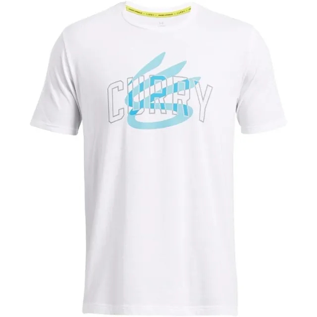 Under Armour Men's Curry Champ Mindset T-Shirt White / Sky Blue M