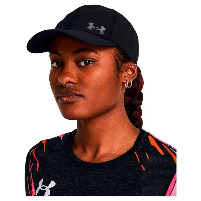 Women's  Under Armour  Launch Adjustable Cap Black / Black / Reflective OSFM