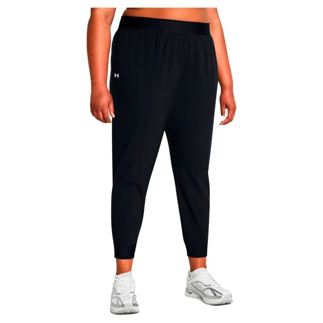 Women's  Under Armour  Rival High-Rise Woven Pants Black / White 3X
