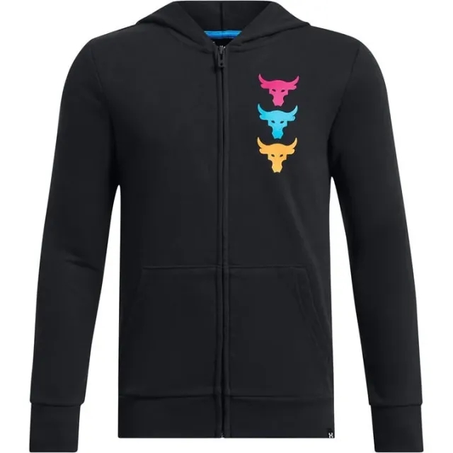Under Armour Boys' Project Rock Full-Zip Hoodie Black / Astro Pink YMD (54 - 59 in)