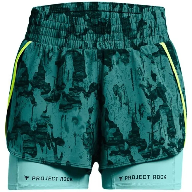 Under Armour Women's Project Rock Leg Day Flex Printed Shorts Coastal Teal / Hydro Teal / Silt XS