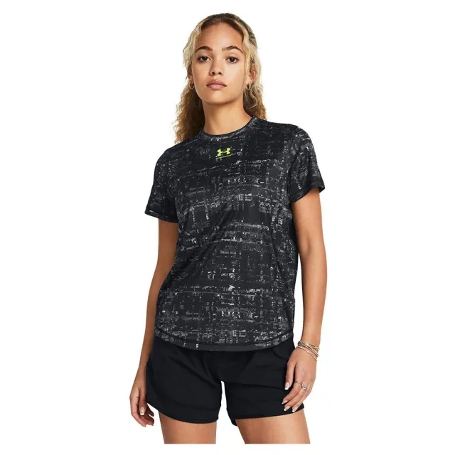Under Armour  Challenger Pro Printed Women's Training Short Sleeve Black / High Vis Yellow XS