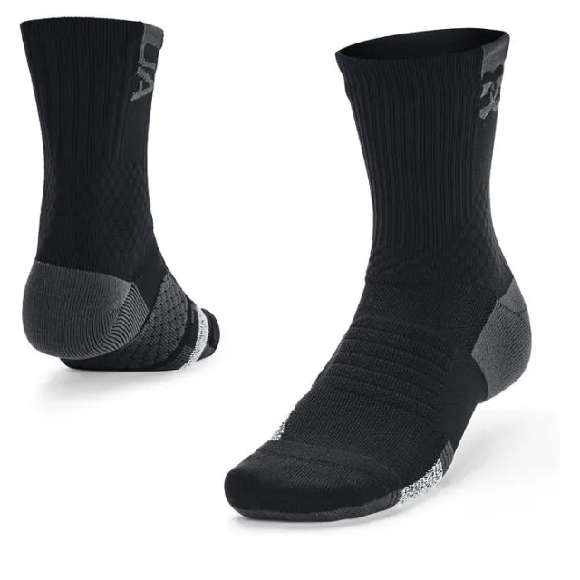 Unisex  Under Armour  ArmourDry™ Playmaker Mid-Crew Socks Black / Jet Gray / Jet Gray XL