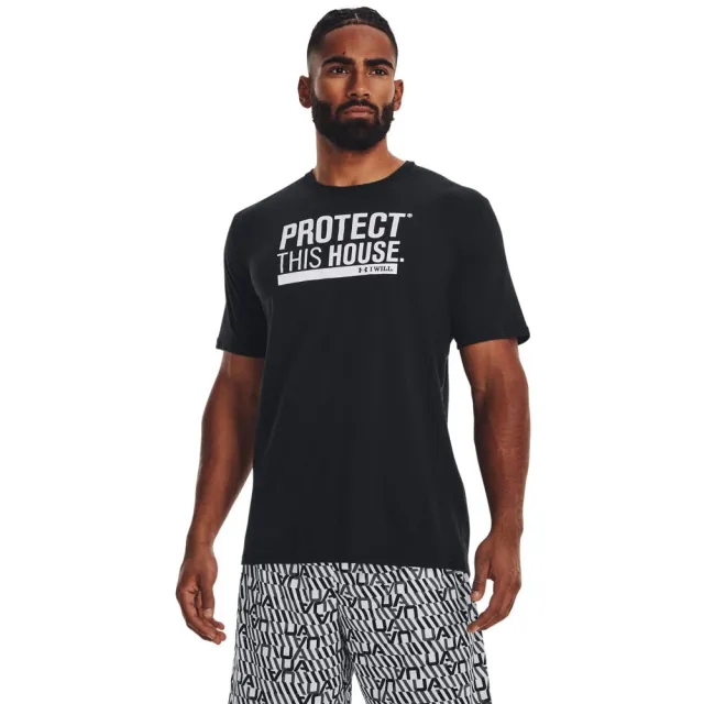 Men's  Under Armour  Protect This House Short Sleeve Black / White XXL