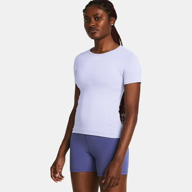 Under Armour Womens Train Seamless Short Sleeve T-Shirt - Pink - Size XL - Blue