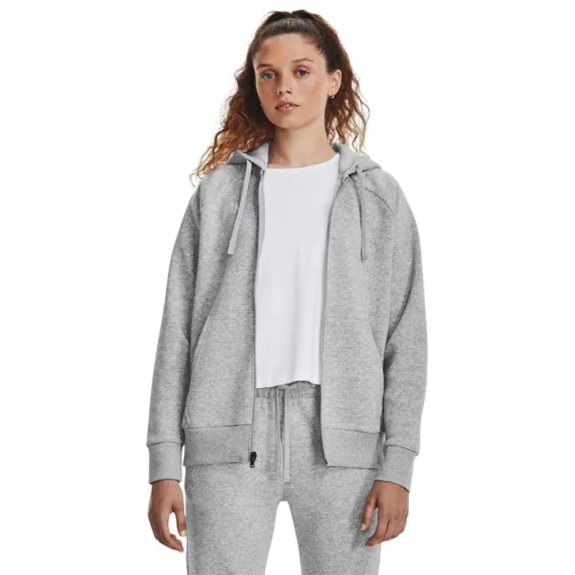Women's  Under Armour  Rival Fleece Full-Zip Hoodie Mod Gray Light Heather / White L