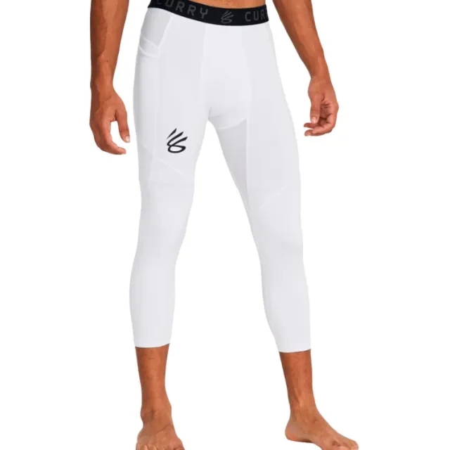 Under Armour Men's Curry Brand ¾ Leggings White / Black / White M
