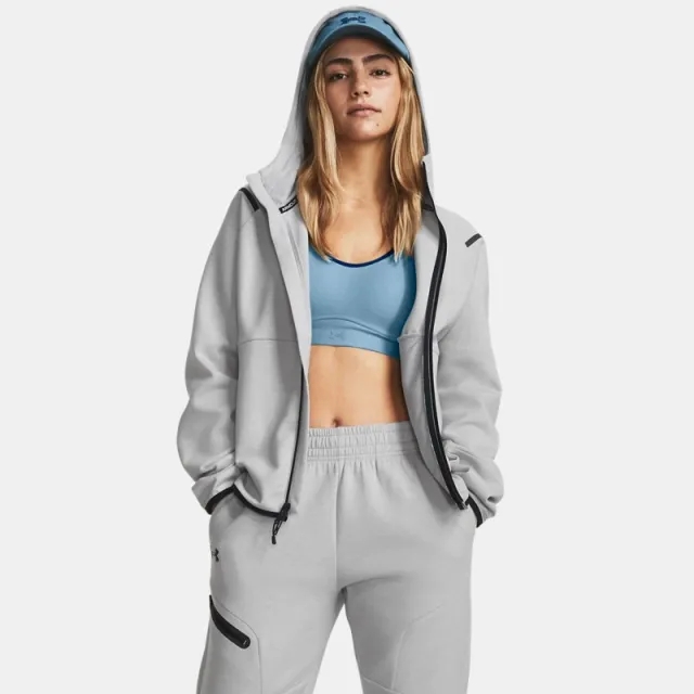 Women's  Under Armour  Unstoppable Fleece Full-Zip Mod Gray / Black L