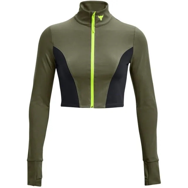 Under Armour Project Rock Cropped Gym Jacket Womens - Green