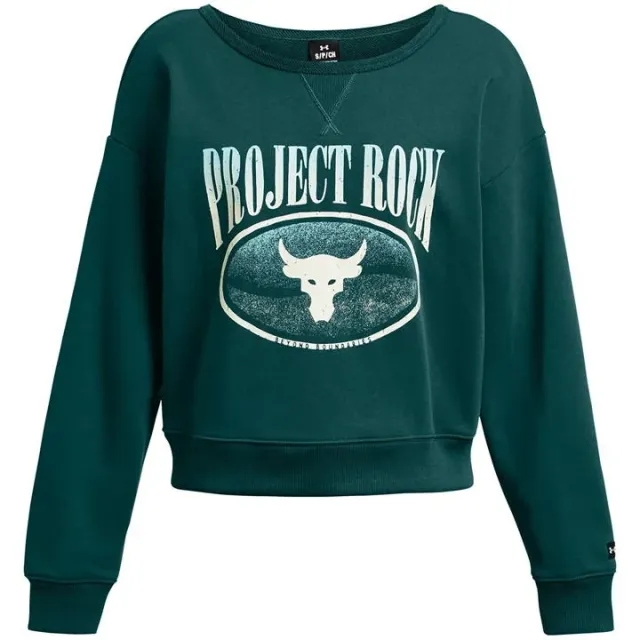 Under Armour Women's Project Rock Heavyweight Terry Long Sleeve Hydro Teal / Radial Turquoise / Black XS
