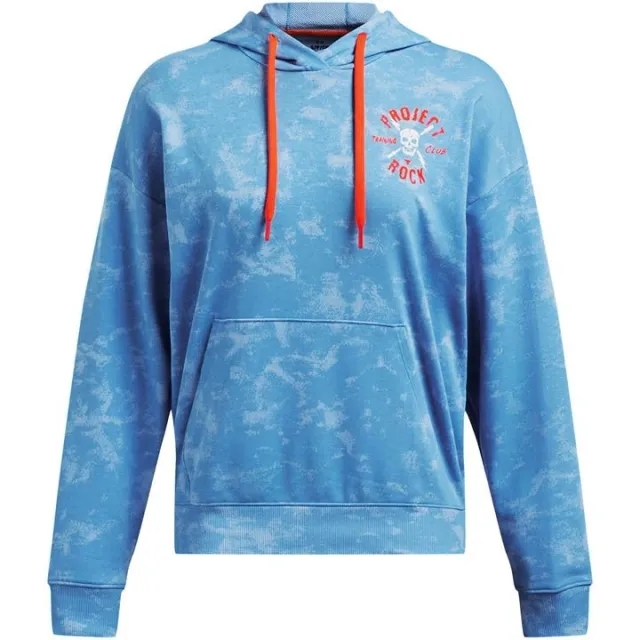 Under Armour Women's Project Rock Terry Underground Hoodie Viral Blue / Phoenix Fire / White S