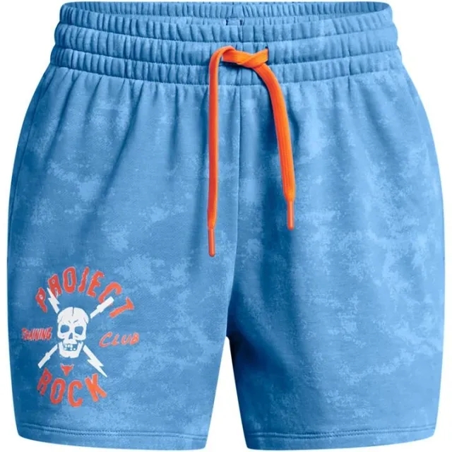 Under Armour Women's Project Rock Terry Underground Shorts Viral Blue / Phoenix / White S