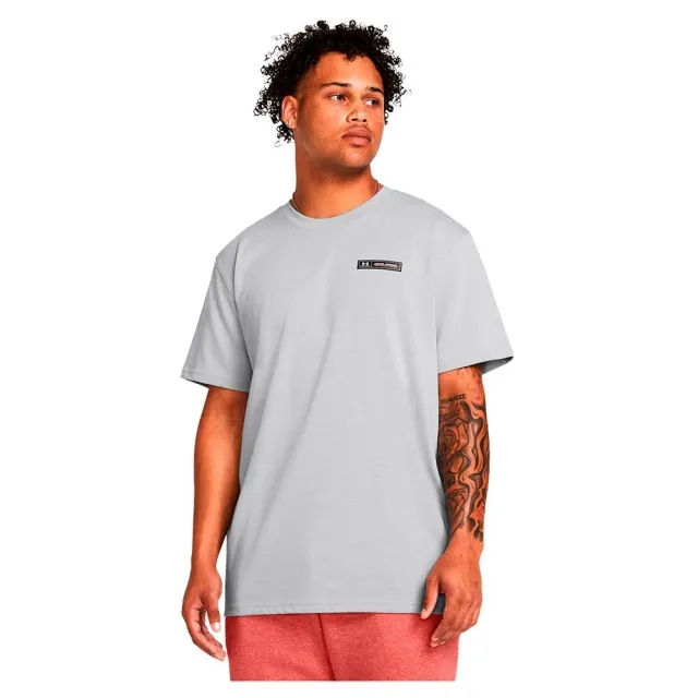 Men's  Under Armour  Heavyweight Armour Label Short Sleeve Mod Gray Medium Heather / Black M