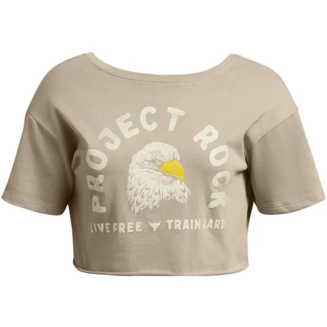 Under Armour Women's Project Rock Balance Graphic T-Shirt Timberwolf Taupe / Steeltown Gold / Silt XS