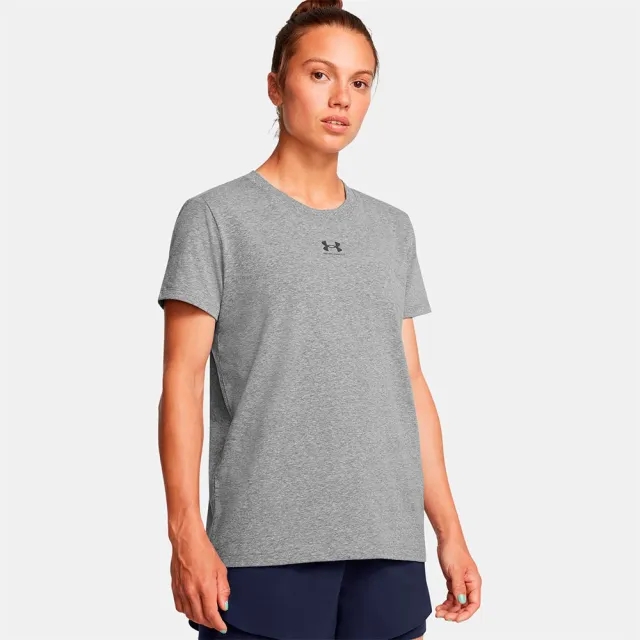Women's  Under Armour  Rival Core Short Sleeve Castlerock / Black M