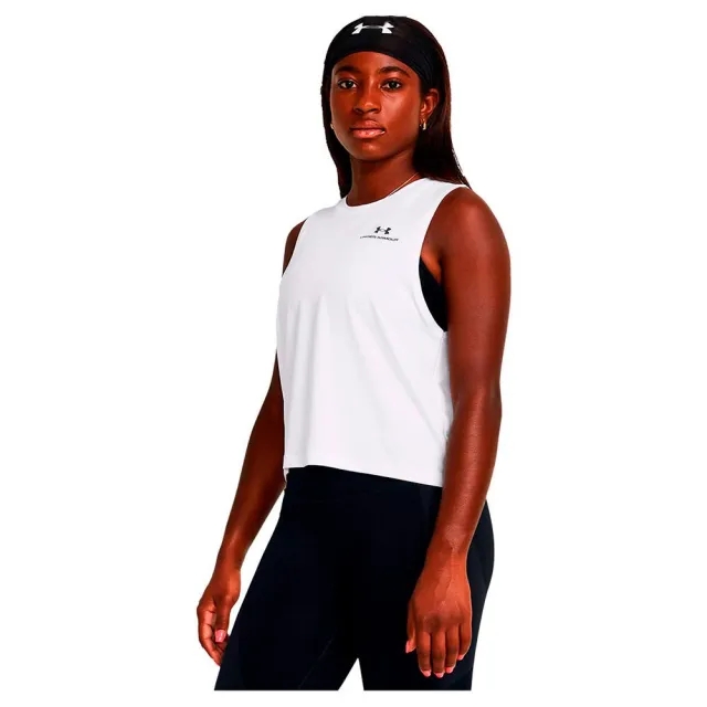 Women's  Under Armour  Vanish Energy Crop Tank White / Black XS