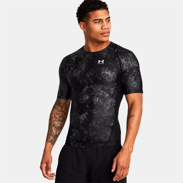 Under Armour Men's HeatGear® Iso-Chill Printed Short Sleeve Black / White M