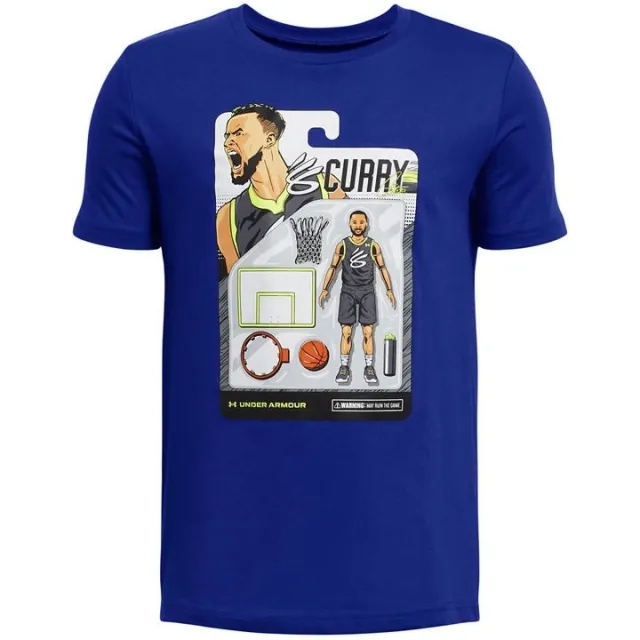 Under Armour Boys' Curry Animated T-Shirt Royal / White YXS (48 - 50 in)