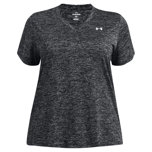 Women's  Under Armour  Tech™ Twist V-Neck Short Sleeve Black / White 3X