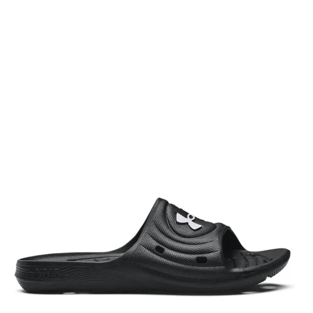 Boys'  Under Armour  Locker IV Slides Black / Black / White 5.5