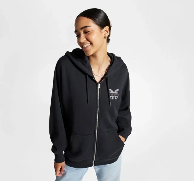 Converse Womens Blooming Full-Zip Hoodie Nightfall Grey