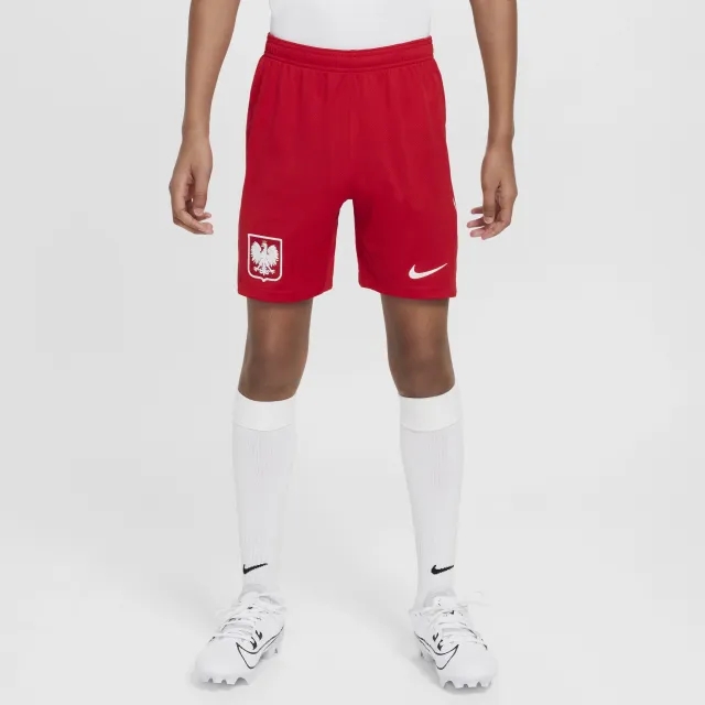 Poland 2024/25 Stadium Home/Away Older Kids' Nike Dri-FIT Football Replica Shorts - Red - Sustainable Materials
