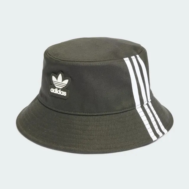 Adidas Originals Three Stripe Bucket Hat In Black