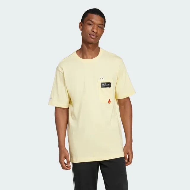 Adidas Remoji Pocket Graphic Tee In Almost Yellow