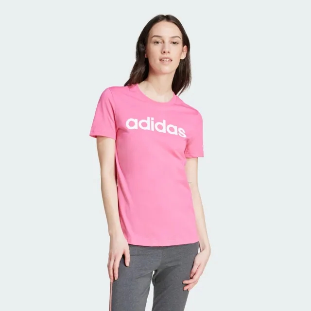 adidas  Essentials Slim Logo T-Shirt  women's T shirt in Pink