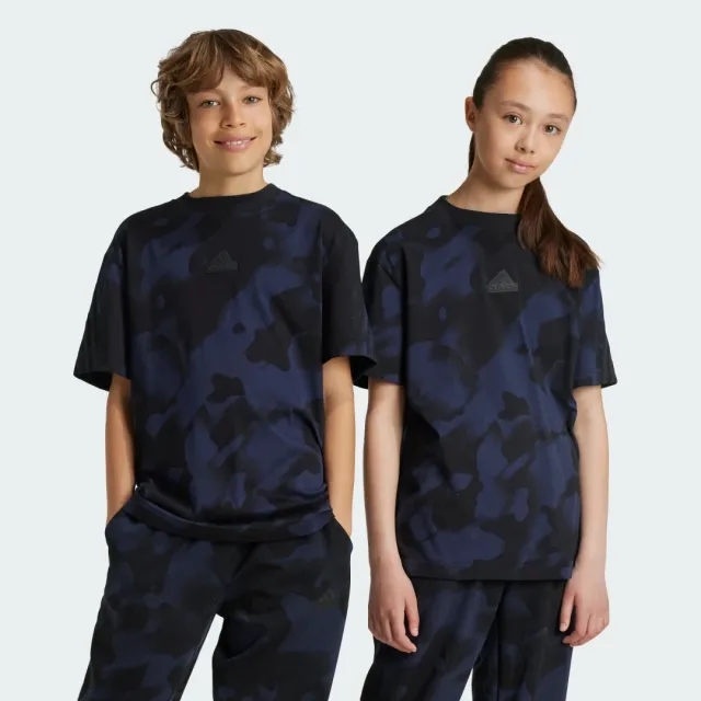 Manchester United x adidas Kids Future Icons Camo Printed T-Shirt Black