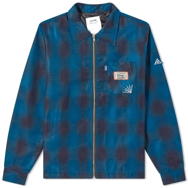 Deva States Men's Cobweb Flannel Overshirt Blue