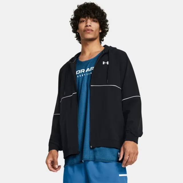 Men's  Under Armour  Zone Woven Jacket Black / Black / White XXL