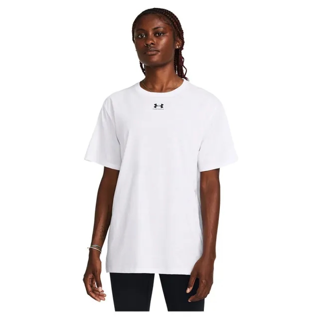 Women's  Under Armour  Campus Oversize Short Sleeve White / Black L