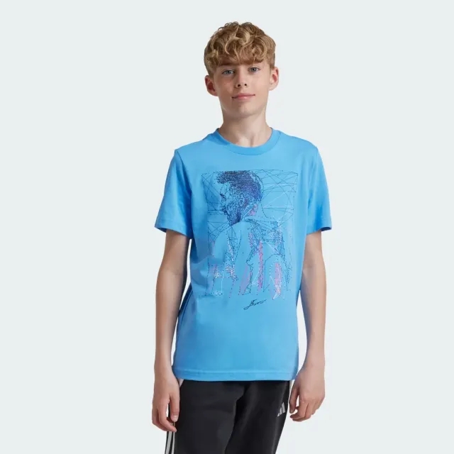 adidas    boys's Children's T shirt in Blue