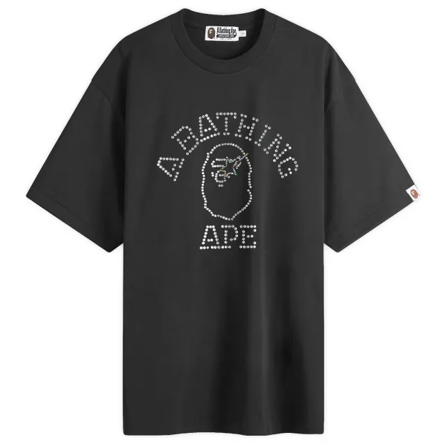 A Bathing Ape Men's Rhinestone College T-Shirt Black