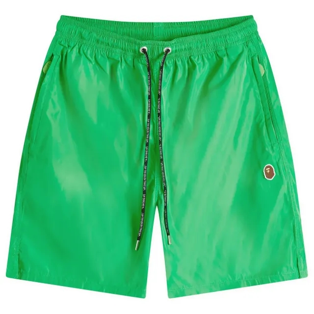 A Bathing Ape Men's Ape Head Nylon Beach Short Green